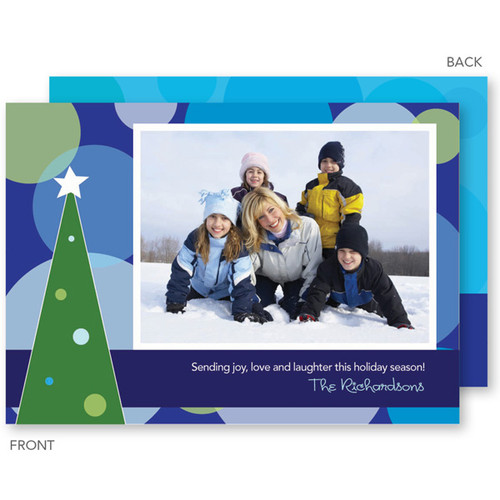 custom holiday photo cards | My Christmas In Blue Christmas Photo Cards by Spark & Spark