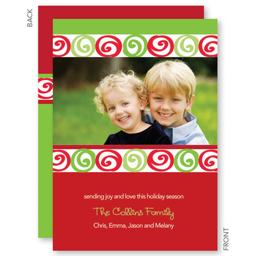 holiday cards custom printed | Xmas Candy Swirls Christmas Photo Cards by Spark & Spark