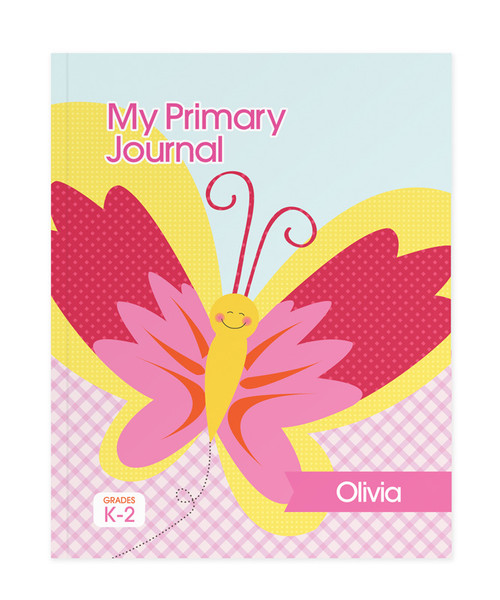 Smiley Butterfly Personalized Primary Journal