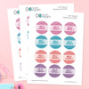 Glitter Shades - Purple Waterproof Labels for Kids