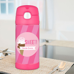 Sweet And Yummy Ice Cream Cone Personalized Thermos For Kids