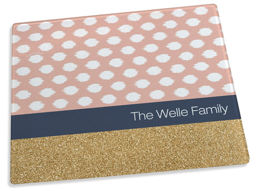 Gold Bar with Pink Spots Cutting Board