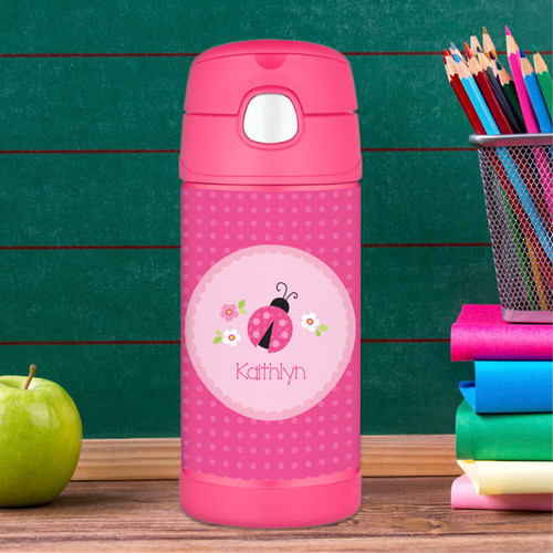 Sweet Pink Lady Bug Thermos Bottle