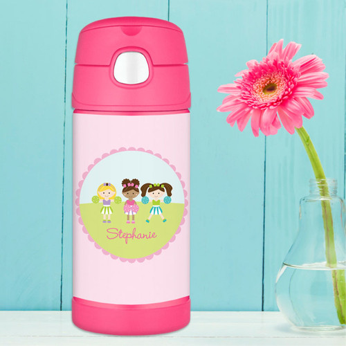 Three Cheerleaders Personalized Thermos For Kids