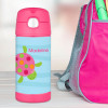 Swimming Pink Turtle Personalized Thermos For Kids
