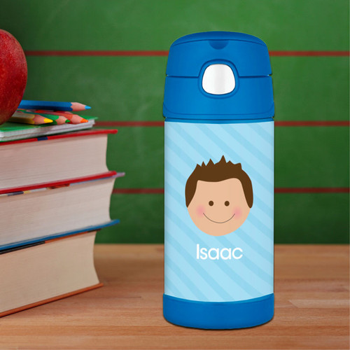 Just Like Me Boy Lite Blue Personalized Boy Thermos