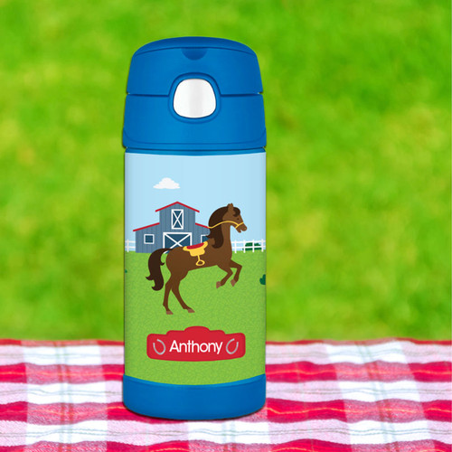 Cute Race Horse Personalized Thermos Funtainer