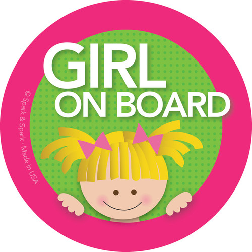Blonde Girl On Board Labels by Spark & Spark