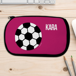 Purple Soccer Ball Personalized Pencil Case For Kids