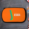 Orange Double Initial Personalized Pencil Case For Kids