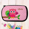 Pink Owl Personalized Pencil Case For Kids