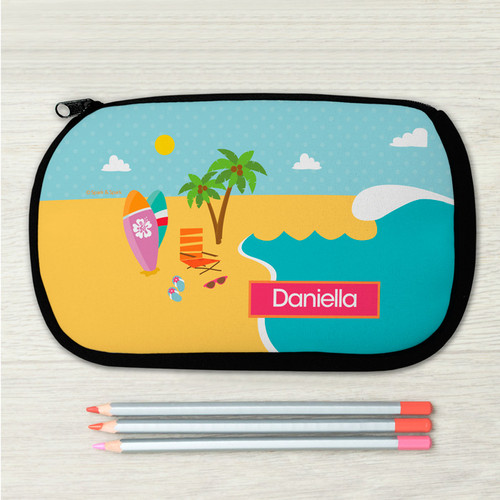 Fun At The Beach Personalized Pencil Case For Kids
