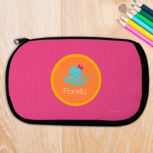 Cute Octopus Personalized Pencil Case For Kids