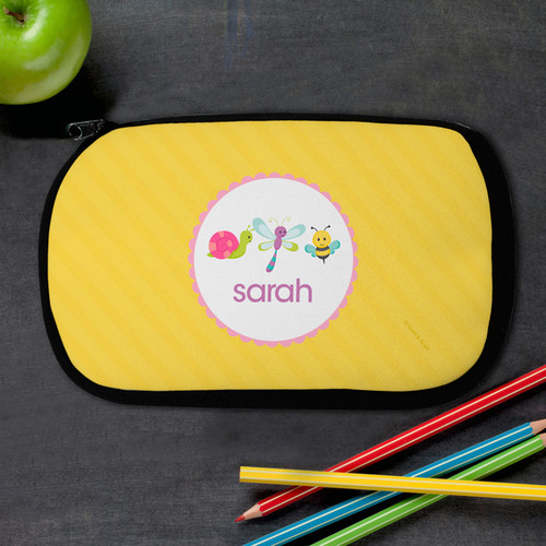 Three Sweet Little Bugs Personalized Pencil Case For Kids