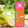 Orange Double Initial Personalized Thermos For Kids