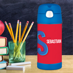 Double Initial Red Personalized Thermos Funtainer