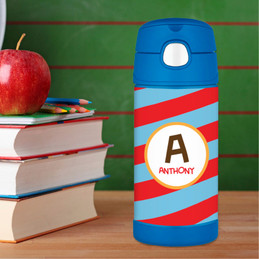 Fun Initials Red Thermos Bottle