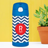 Custom Water Bottles with Navy and Red Chevron