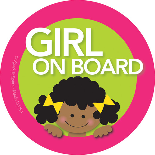 Baby on Board Car Sign with African American Girl | Spark & Spark