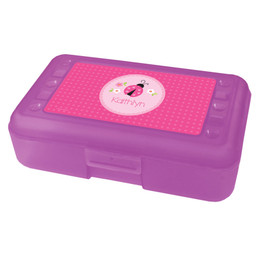pink lady bug pencil box for kids