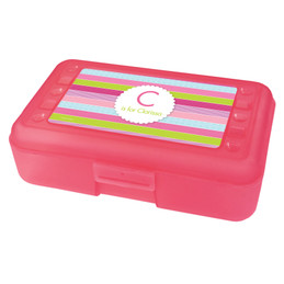 pastel stripes pencil box for kids