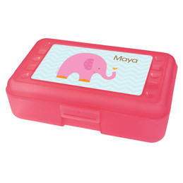 pink elephant pencil box for kids