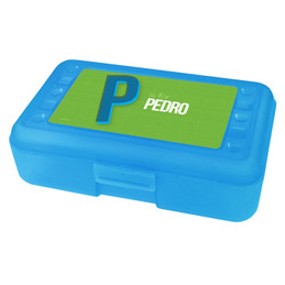 Double Initial Green Personalized Pencil Box