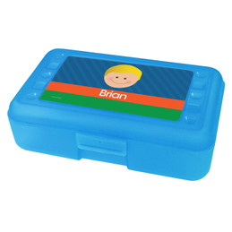 Just Like Me Boy Blue Personalized Pencil Box