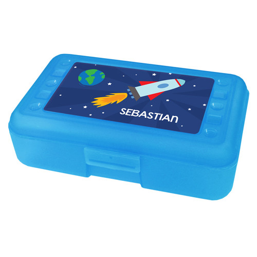 Rocket on the Sky Personalized Pencil Box