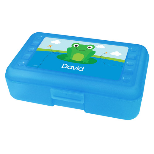 Cute Smiley Frog Personalized Pencil Box