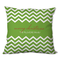 Fancy Zig Zags (Green) Personalized Pillow