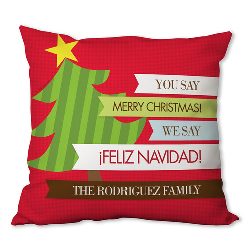 Feliz Navidad Personalized Pillow