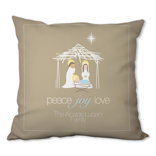 Wishful Nativity Personalized Pillow