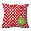 Elegance in Red Quatrefoil Personalized Pillow