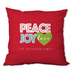 Peace, Joy and Love Personalized Pillow
