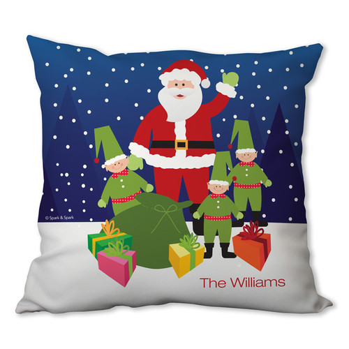 Santa and Elfs Personalized Pillow