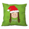 Santa's Hat (Girl) Personalized Pillow