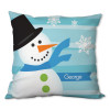 Blue Mr. Snowman Personalized Pillow