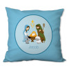 Nativity Set on Blue Personalized Pillow