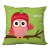 Xmas Baby Pink Owl Personalized Pillow
