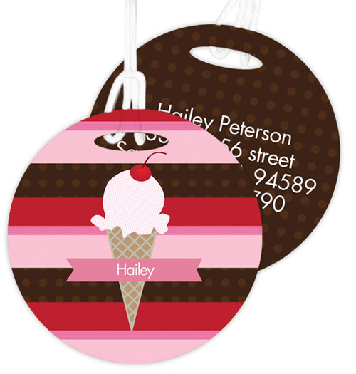 Strawberry Cone Kids Bag Tags