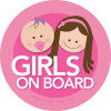 Baby on Board Car Decal with Brunette Girls | Spark & Spark