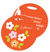 Preppy Flowers Orange Kids Bag Tags