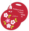 Preppy Flowers Red Kids Luggage Tags