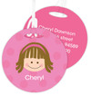 Just Like Me Girl Pink Kids Bag Tags