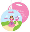 Sweet Little Brunette Princess Kids Bag Tags