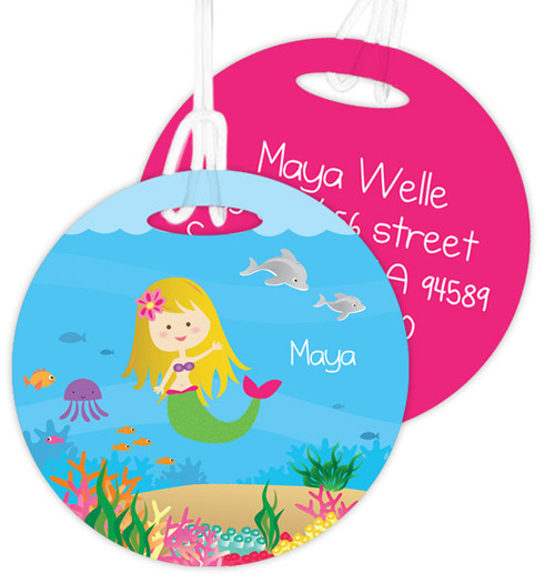 Sweet Blonde Mermaid Kids Bag Tags