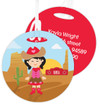 Asian Cowgirl Kids Luggage Tags
