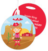 Red Hair Cowgirl Kids Luggage Tags
