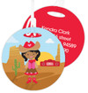 African American Cowgirl Kids Luggage Tags